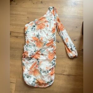 Maternity Single Shoulder Ruched Mini Dress